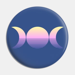 Vaporwave Triple Moon - Dawn Pin