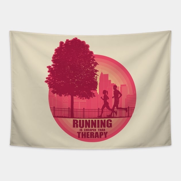 Running is Cheaper than Therapy Tapestry by FunawayHit