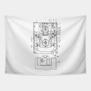 Floppy Disk Vintage Patent Hand Drawing Tapestry