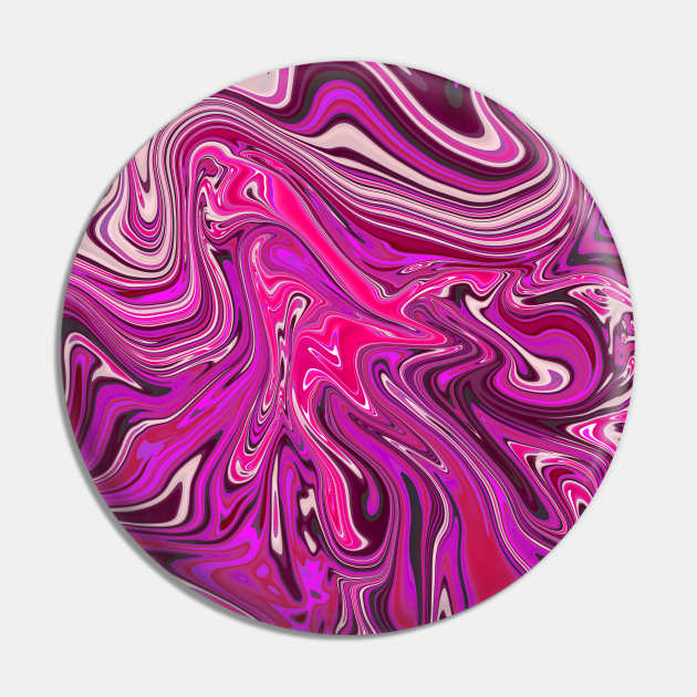 Pink and Purple Digital Fluid Art Pin by KaSaPo