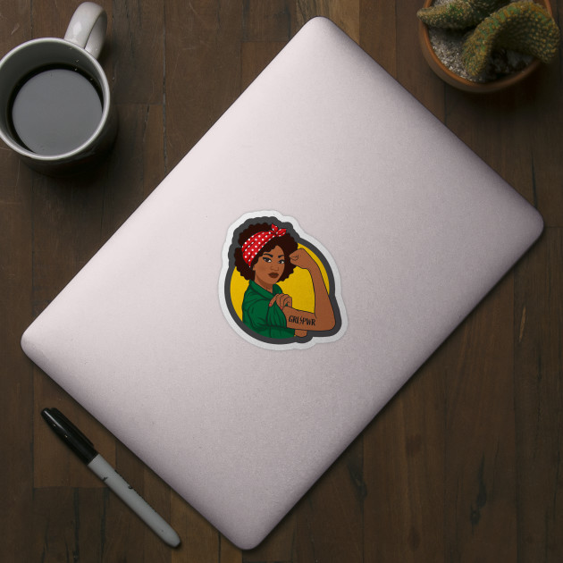 Grl Pwr Sticker Black Girl Magic Melanin Juneteenth Girl Power - Black Power - Sticker