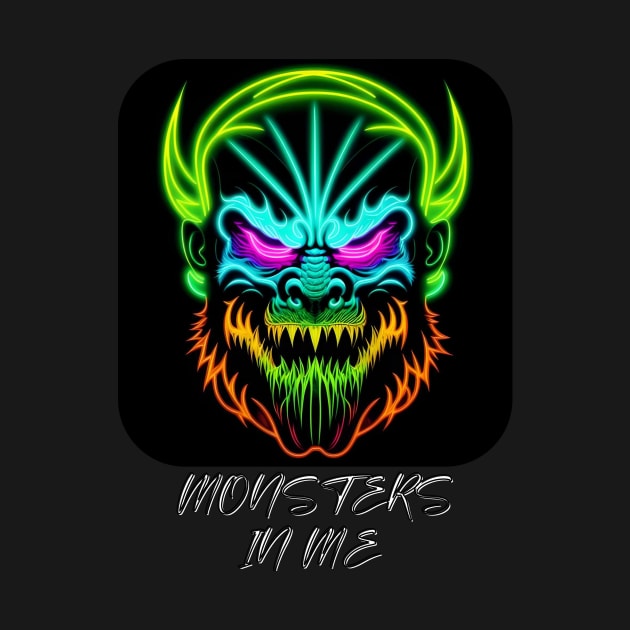 Monsters in Me (neon cartoon creature mask) by PersianFMts