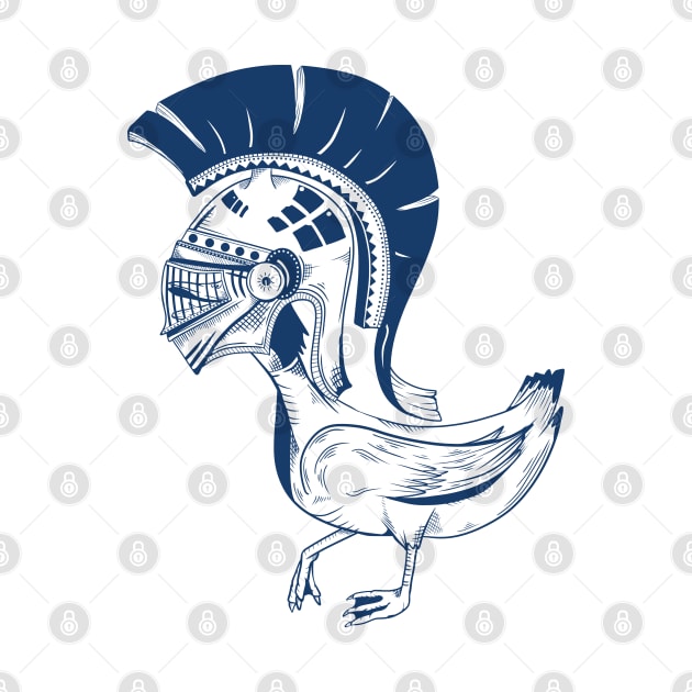 Mallard Duck Wearing Spartan Helmet by mailboxdisco