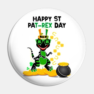 happy st pat rex day Dinosaur Pin