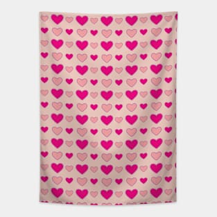 Pink Hearts Repeated Pattern 072#001 Tapestry