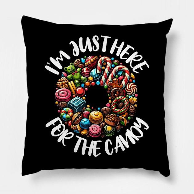 I'm Just Here for the Candy National Candy Day Pillow by IkonLuminis