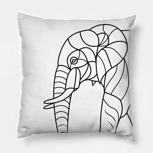 Minimalist lines Elephant Pillow