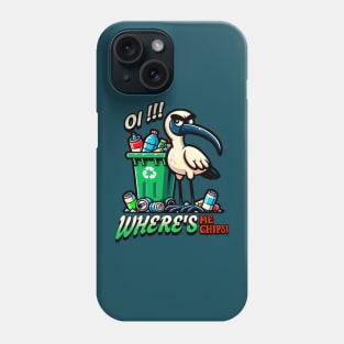 Funny Bin Chicken looking for chips Phone Case
