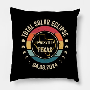 Lewisville Texas Total Solar Eclipse 2024 Pillow