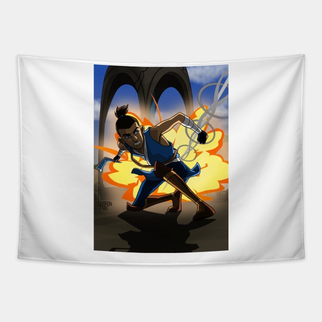 Sokka vs Combustion man Tapestry by Gabron_art