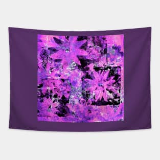 Flower in Black Square 9 - Digitally Altered Print Tapestry