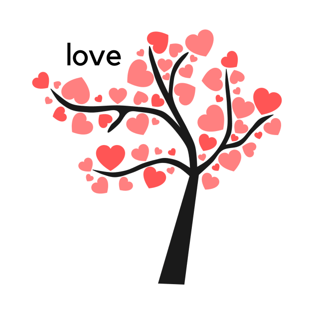 Love Tree with Pink Hearts Cute Design! by CrazilykukuDesigns