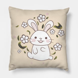 Joyful Kawaii Bunny Pillow