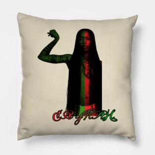 erykah red and green color design Pillow