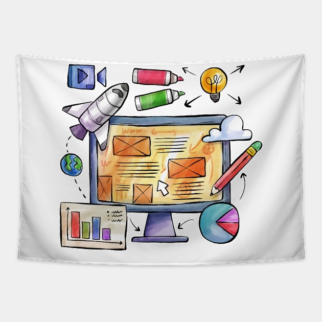 Web Design Watercolor Tapestry by Mako Design 