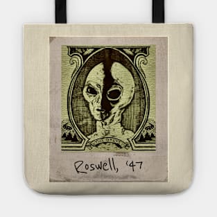 The Greys - Alien Dollar Portrait, Roswell 1947 Tote