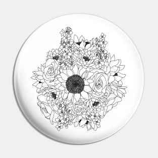 JULY Birth Month Flower Bouquet Design Pin