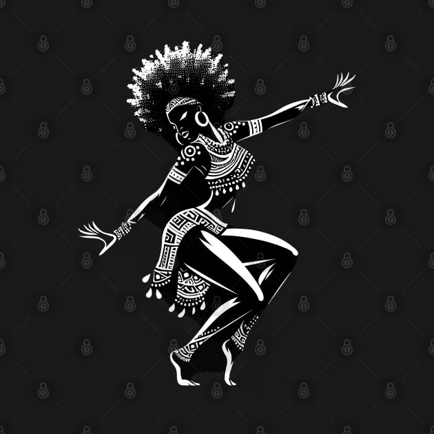 Afrocentric Woman Dancing by Graceful Designs