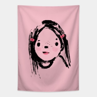 Graphic Girl Sketch Tapestry