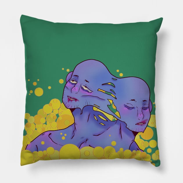 Transmorphing Twins green Pillow by VazMas Design