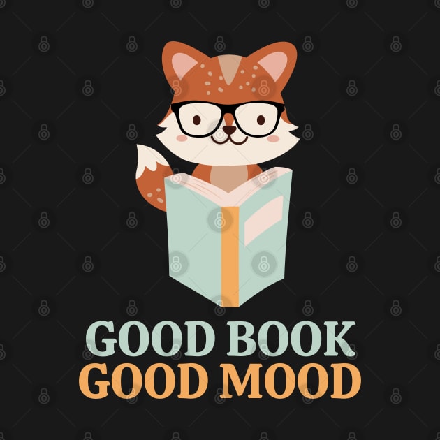 Good Book Good Mood Funny Fox Reading Book by starryskin