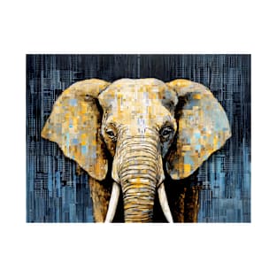 Elephant Animal Art Decor Paint Mosaic T-Shirt