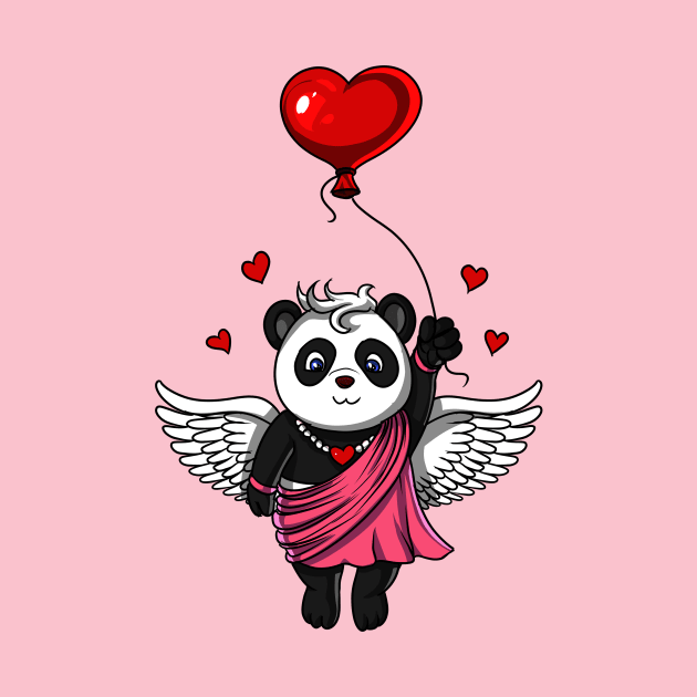 Panda Bear Love Heart Balloon by underheaven