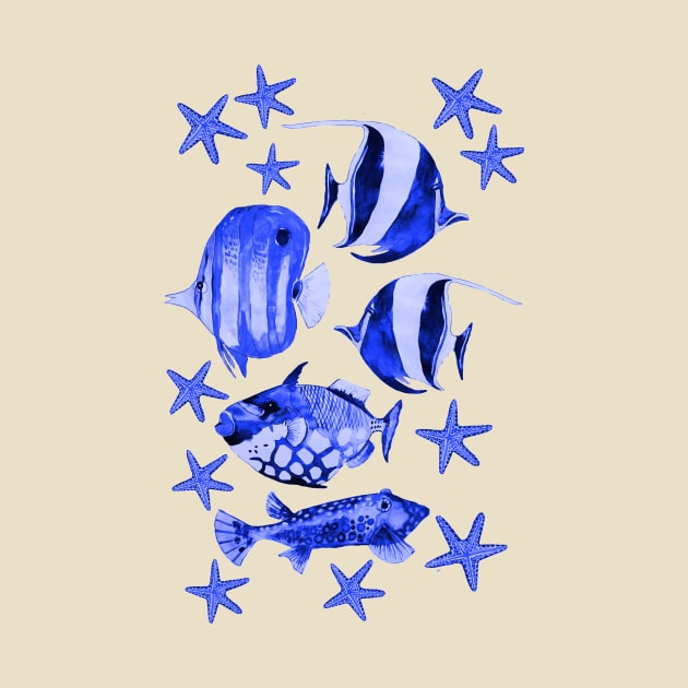 underwater paradise blue by LebensART