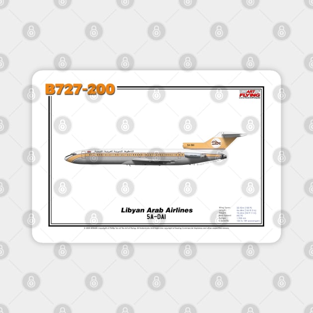 Boeing B727-200 - Libyan Arab Airlines (Art Print) Magnet by TheArtofFlying