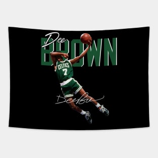 Dee Brown Basketball Legend Signature Vintage Retro 80s 90s Bootleg Rap Style Tapestry