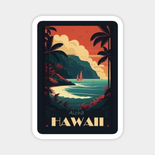 Aloha Hawaii travel poster Magnet