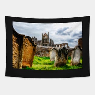 Whitby Abbey And Tombstones Tapestry