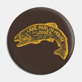 Defunct Lake Parlin Jackman Station Maine Luggage Label Pin