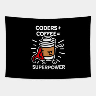 Coders + coffee = superpower (superhero) dark Tapestry