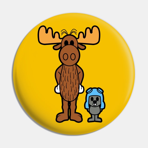 Cute Rocky and Bullwinkle Pin by liora natalia