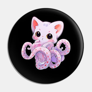 Pink cute Cthulhu cat Pin