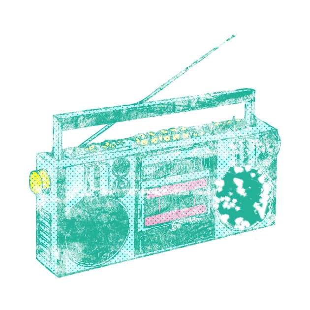 Distressed Retro Boom Box by Eric03091978