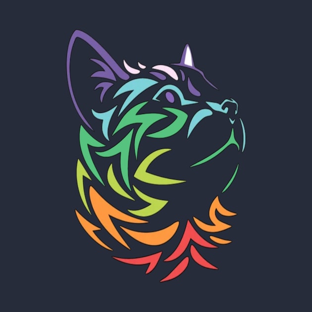 Colorful Cat by Pop on Elegance