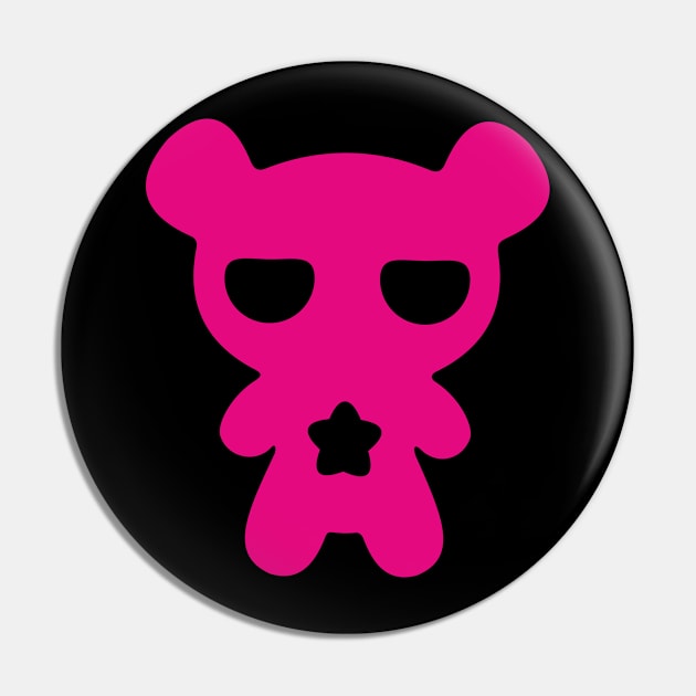 Magenta Lazy Bear (Cute and Pink) Pin by XOOXOO