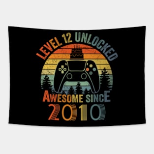 Level 12 Unlocked Video Gamer 12 Years Old 12 Birthday Tapestry