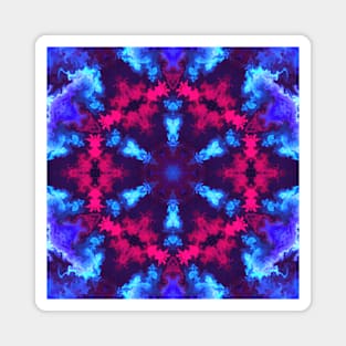 Psychedelic Kaleidoscope Blue and Red Magnet