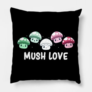 Subtle Abrosexual Pride Flag Cute Kawaii Mushroom Pillow