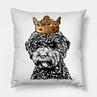 Lagotto Romagnolo Dog King Queen Wearing Crown Pillow