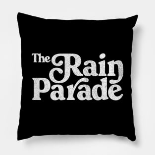 The Rain Parade / Faded Style Retro Typography Design Pillow