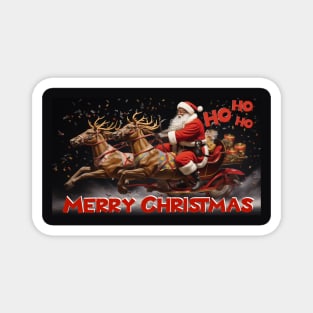 Santa Claus on 3-Wheel Wagon Magnet