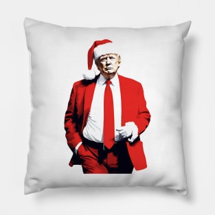 Trump in red suite as Santa Pillow