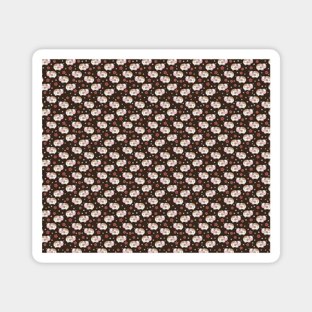 Stars and Cows Brown Pattern Magnet by saradaboru