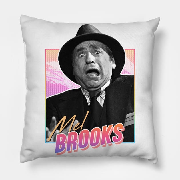 Mel Brooks - 80s retro Pillow by PiedPiper