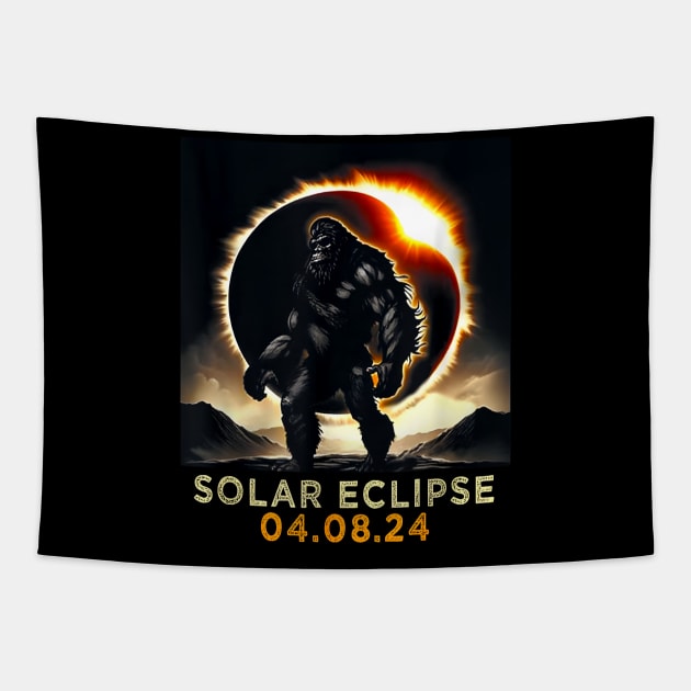 Solar Eclipse 2024 Bigfoot, April 8 2024, Astronomy, Celestial, Eclipse Lover, Eclipse Event 2024 Tapestry by artbyhintze