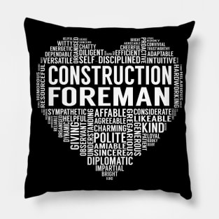 Construction Foreman Heart Pillow